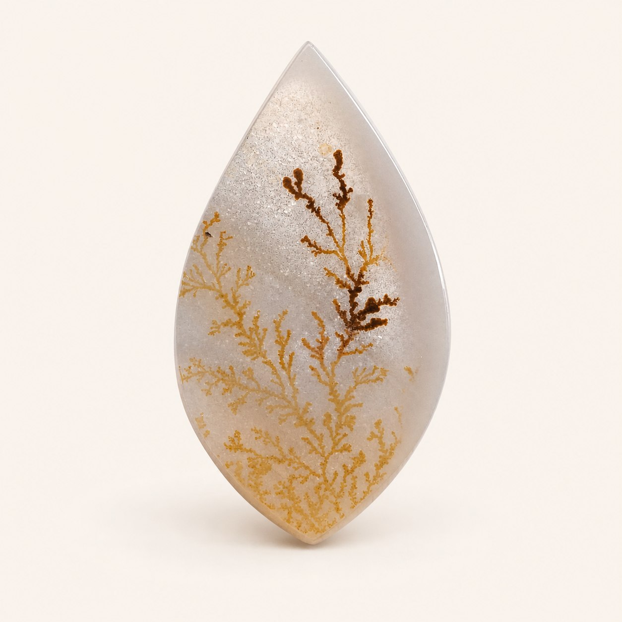 Golden Branch natural dendritic agate cabochon